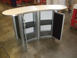 MOD-1183 Modular Oval Reception Counter with Two Doors and Locking Storage -- Image 2