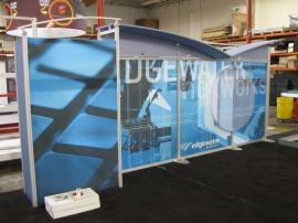 Customized eSmart ECO-2032 with Storage Closet, Tension Fabric Graphics, and AERO Frame Canopies -- Image 1