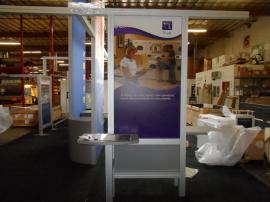VK-5077 Island Exhibit with Custom Counters, Tension Fabric Graphics, and Wave Canopy -- Image 4