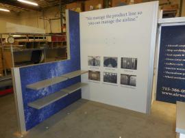 Custom Inline Exhibit with Shelves, Monitor Mount, Graphics, Full-size Closet, and Downlighting -- Image 2