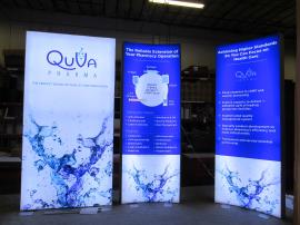 (2) Double-sided VK-1948 Curved SuperNova LED Lightboxes and (1) Flat Lightbox with Tension Fabric Graphics