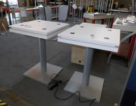(2) MOD-1454 Bistro Tables with (4) Wireless Charging Pads and RGB Programmable Accent Lights -- View 2