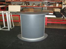 Custom Kidney-shaped Counter with Locking Storage -- Image 1