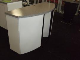 (2) Custom Euro LT Modular Laminate Counters with Locking Storage:  (1) Counter with Lightbox Option; (1) Counter with Acrylic Divider -- Image 1