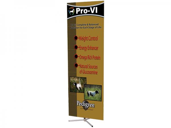 SPRINT Telescopic Banner Stand - Lambda Graphic Shown - Silver