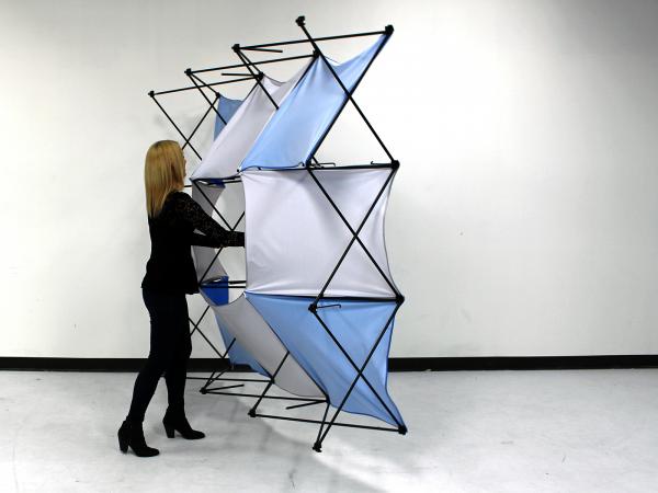 X1 10 ft.* -- 6 Quad A Pyramid Fabric Pop-Up Display Assembly