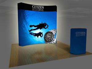 BACKLIT VBURST 8 ft. Curved Fabric Pop-up