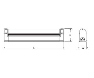 Slim Line LED Light Fixture - Line Drawing