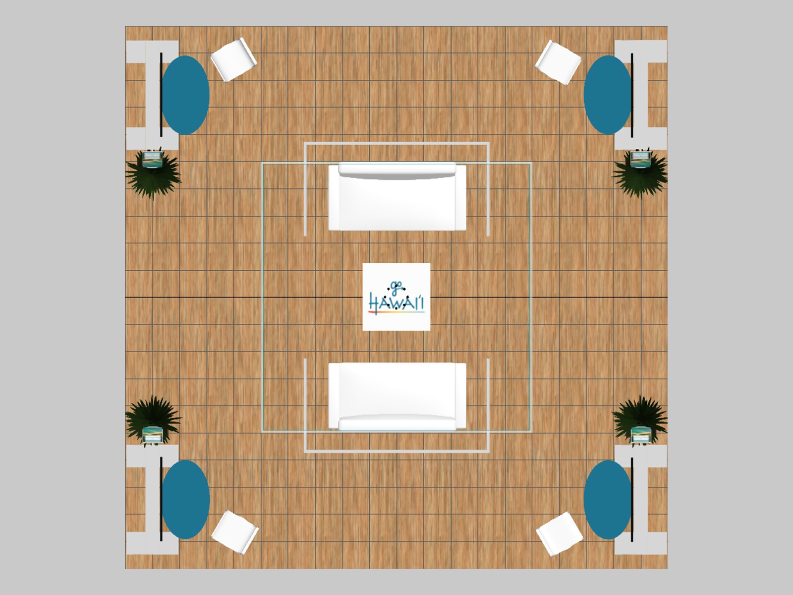 RE-9150 Island Rental Trade Show Exhibit -- Plan View