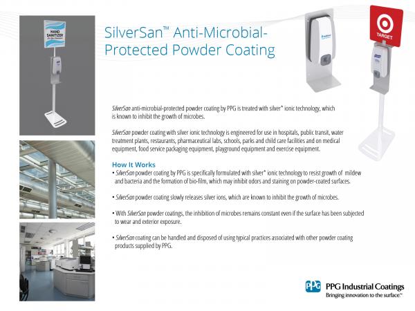 SilverSan Microbial Powder Coat Finish