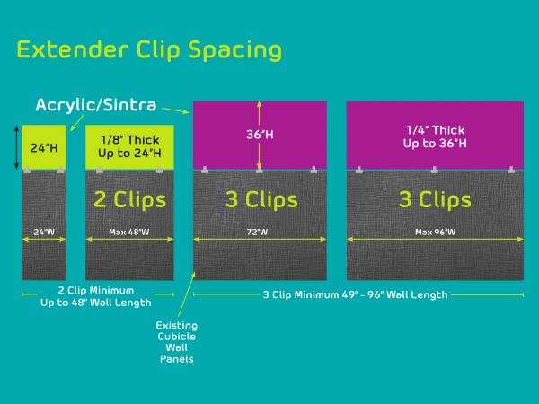 Extender Clip Spacing for 1/8" and 1/4" Inserts
