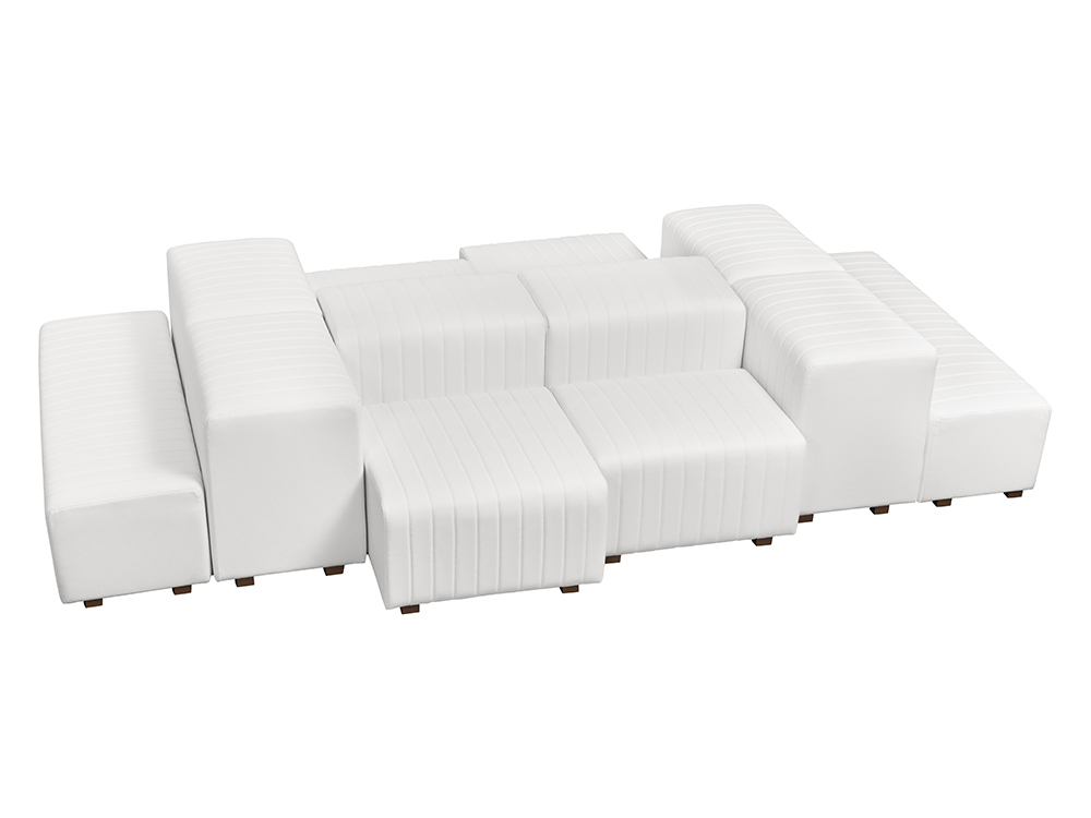 White Vinyl -- Beverly Oasis Large Grouping -- CESS-088 -- Trade Show Furniture Rental