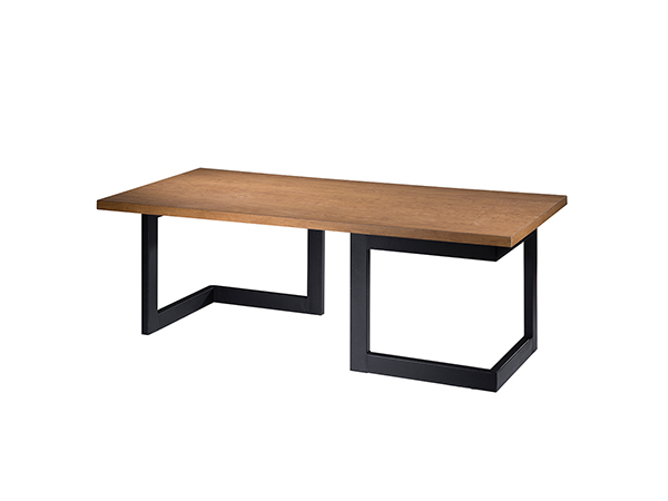 Geo Cocktail Table, Black Base, Wood Top (CEST-021) -- Trade Show Rental