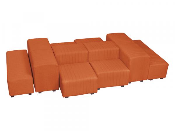 Orange Fabric -- Beverly Oasis Large Grouping -- CESS-085 -- Trade Show Furniture Rental