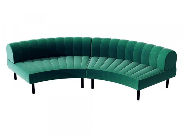 Endless Large Curve Low Back Loveseat -- Trade Show Furniture Rental