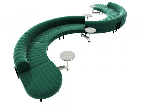 Endless Powered Low Back S Curve Sectional -- CESS-065 -- Trade Show Furniture Rental