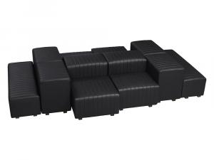 Black Vinyl -- Beverly Oasis Large Grouping -- CESS-080 -- Trade Show Furniture Rental