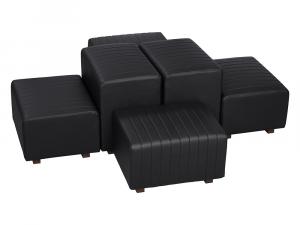 Black Vinyl -- Beverly Oasis Small Grouping -- CESS-102 -- Trade Show Furniture Rental