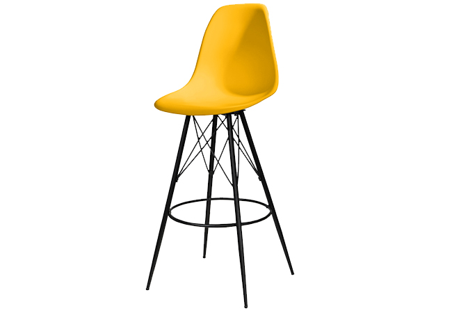 CEBS-036 | Chelsea Barstool Black Goldenrod Yellow -- Trade Show Furniture Rental