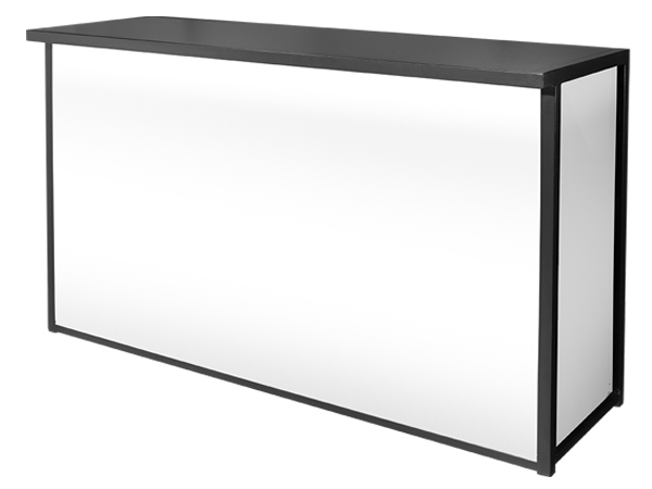 Maxim Bar, Dry, Unlit, White Gloss (CEBR-011) -- Trade Show Rental Furniture