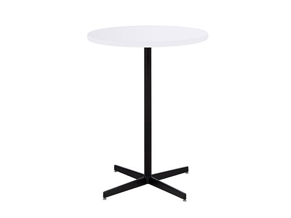 30" Round Bar Table w/ Blue Top and Silver Post and Base
 -- Trade Show Furniture Rental