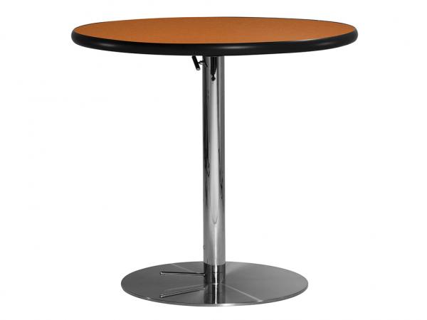 30" Round Cafe Table w/ Orange Top and Hydraulic Base (CECA-028)
 -- Trade Show Furniture Rental