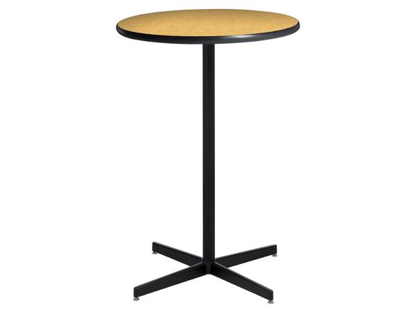 30" Round Bar Table w/ Brushed Yellow Top and Standard Black Base (CEBT-033)
 -- Trade Show Furniture Rental