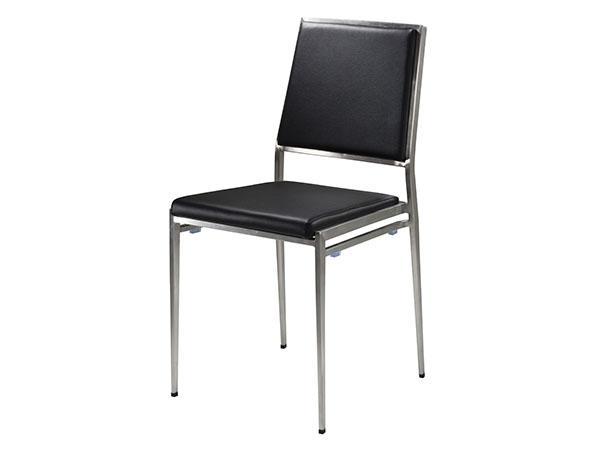 CEGS-022 | Marina Chair Black Vinyl -- Trade Show Furniture Rental