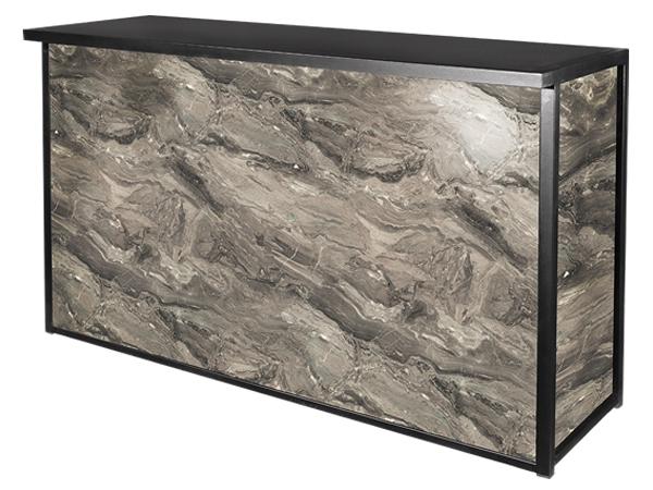 Maxim Dry Bar, Unlit, Gray Marble (CEBR-010) -- Trade Show Rental Furniture