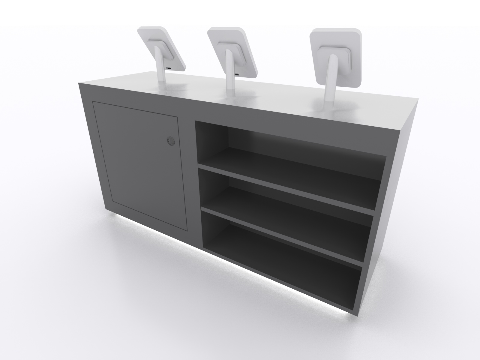 Exhibit Design Search MOD1587 Utility Counter (Counters & Pedestals