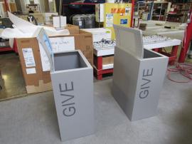 Custom Donation Bins with Graphics and Signage Header