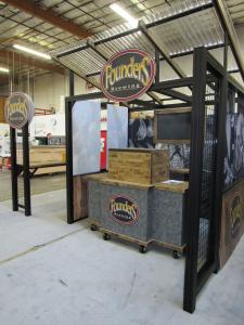 Modular Outdoor Serving Stations for a Brewery with Tables, Counters, Ceilings, and Graphics (ecoSmart Design)