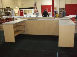 Custom Modular Laminate Counters with Locking Storage and Shelves for Island Exhibit -- Image 1