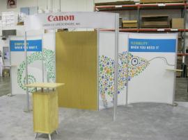 eSmart ECO-2003 with Fabric Graphics, Large Header, and ECO-1C Bamboo Podium -- Image 1