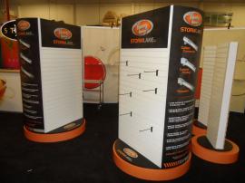 Custom Rotating Merchandising Racks with Slatwall and Graphics -- Image 1