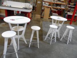 OTMB-100 Portable, Brandable Tables and Chairs in White -- Image 2