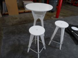OTM-100 White Portable Brandable Table and Chairs (shown without graphic inserts)