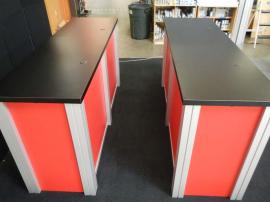 (2) RE-1207 Large Rectangular Counters with Red Sintra Infill Panels, and Custom Velcro Attached Doors on Ends -- Image 2