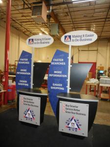 (2) Custom Modular Kiosks with Signage and Locking Storage -- Image 2