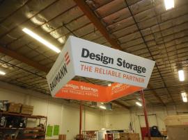 TF-1009 10 ft. x 36 in Tapered Square Aero Overhead Hanging Sign with Graphics and Liner -- Image 1