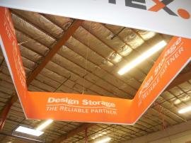 TF-1009 10 ft. x 36 in Tapered Square Aero Overhead Hanging Sign with Graphics and Liner -- Image 2