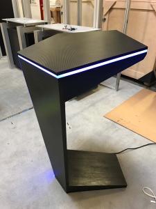 Custom Wood Pedestals with RGB Programmable LED Lights (see remote)