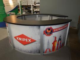 RENTAL: RE-1226 Circular Counter with Black Laminated Top and (7) Sintra Infill Graphics