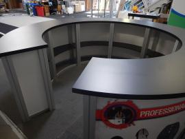 RENTAL: RE-1226 Circular Counter with Black Laminated Top and (7) Sintra Infill Graphics