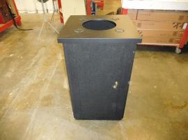 Custom Intro Folding Fabric Pedestal with Grommets and Round Counter Top Opening