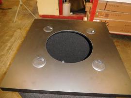 Custom Intro Folding Fabric Pedestal with Grommets and Round Counter Top Opening
