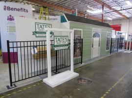 Custom Inline Building Facade with Fence, Shelves, Windows, and Door