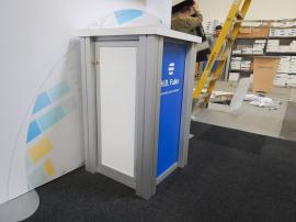 (2) RE-1219 Square Pedestals with Sintra Pedestal Graphics and Locking Storage