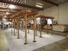 Custom Wood Pergolas with Double-sided LED Lightboxes and Wire Management