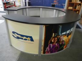 RENTAL:  RE-1226 Circular Counter with Graphics and Shelves